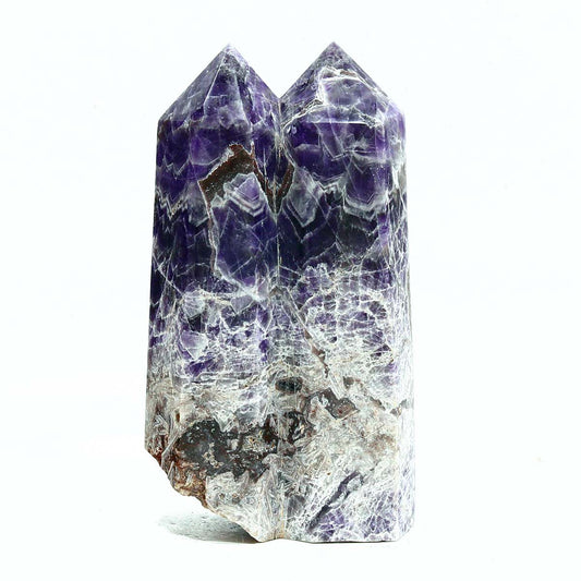 7.1lb Natural Dream Amethyst Crystal Obelisk Quartz Tower Double Point Healing