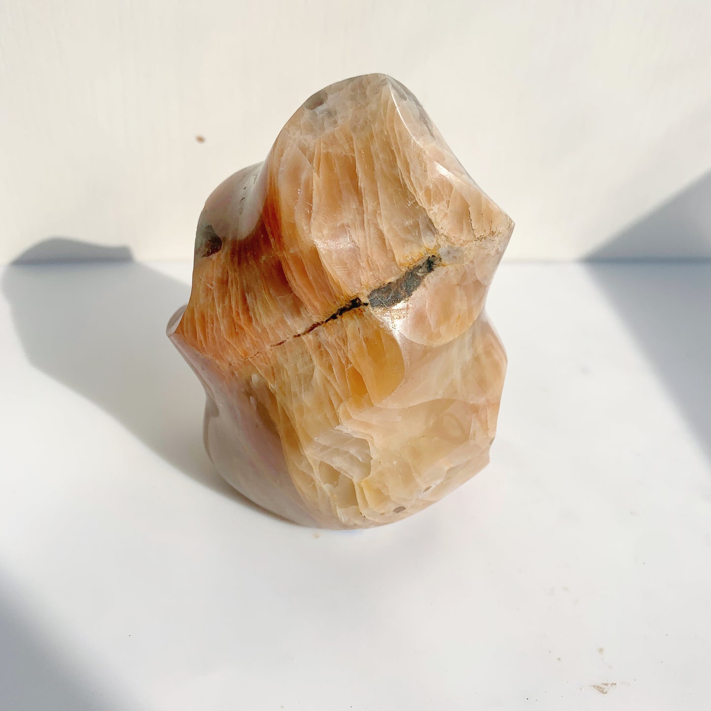 Peach moonstone crystal flame