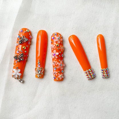 FC169 Orange long t iris flower pattern