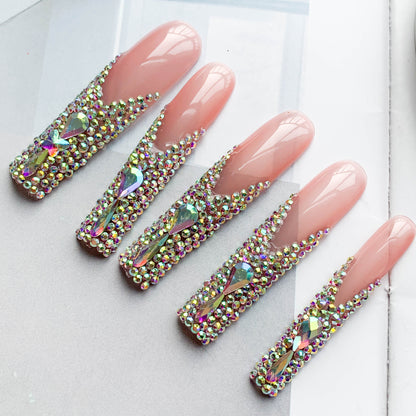 FC44 Nails covered with rhinestones Female favorite