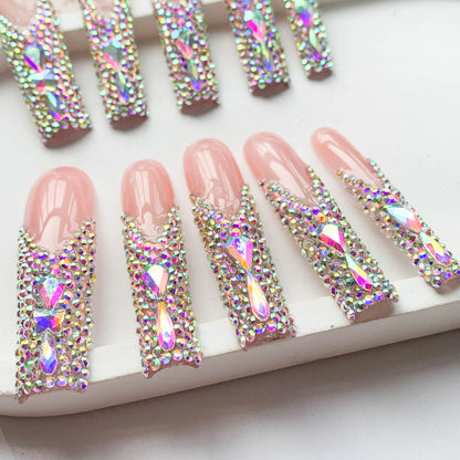 FC44 Nails covered with rhinestones Female favorite