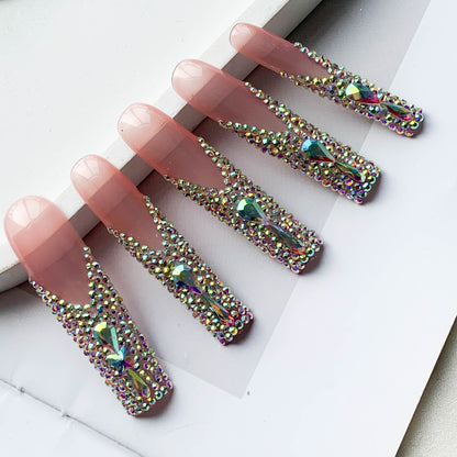 FC44 Nails covered with rhinestones Female favorite