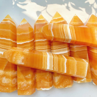 Orange calcite tower