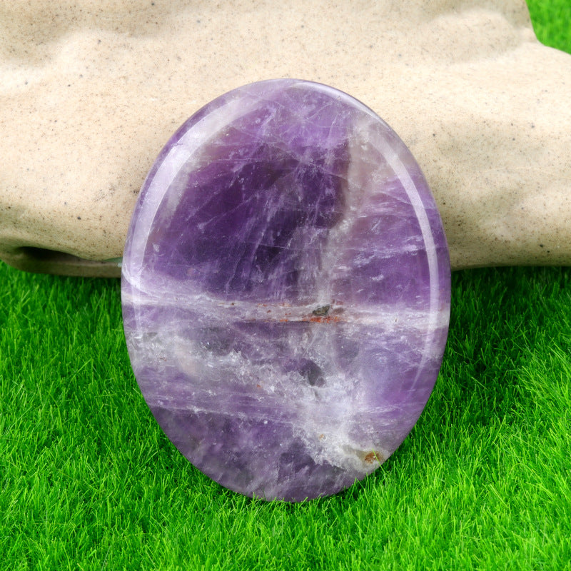 1694-45*35worrystone natural crystal agate massage thumb play stone forget worry stone cross-border supply