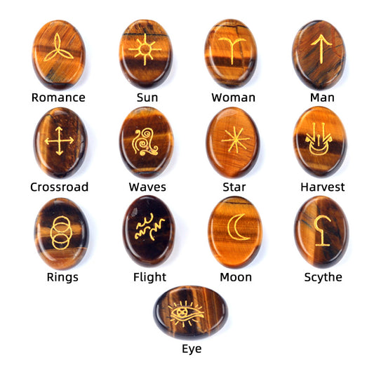 1712-Witches runes witch rune natural crystal agate semi-precious stone engraving such as Nilune rune