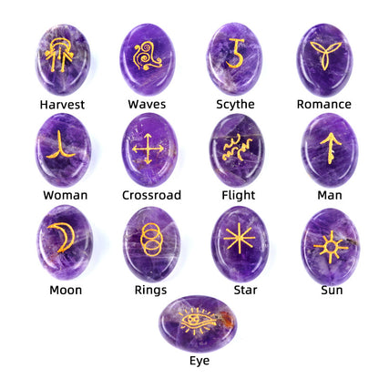 1712-Witches runes witch rune natural crystal agate semi-precious stone engraving such as Nilune rune