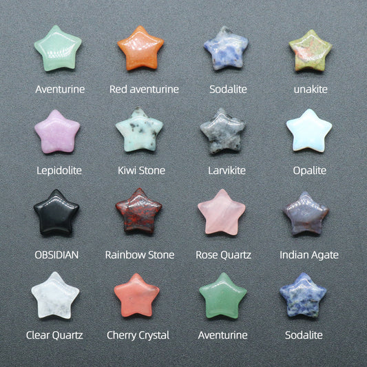 1557-15Mm non-porous mini pentagram star natural crystal agate DIY jewelry mobile phone case hairpin decoration