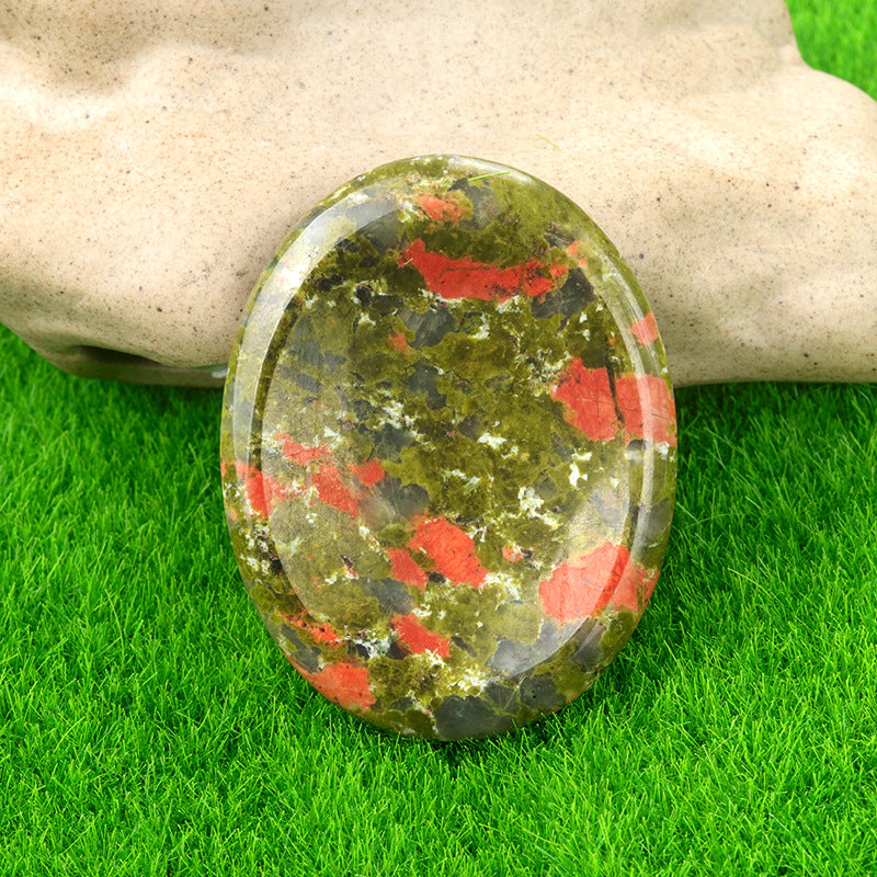 1694-45*35worrystone natural crystal agate massage thumb play stone forget worry stone cross-border supply