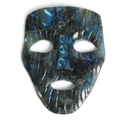 Wholesale Elongated Stone Crystal Mask Handicrafts Python Carving Home Office Decoration Ornament