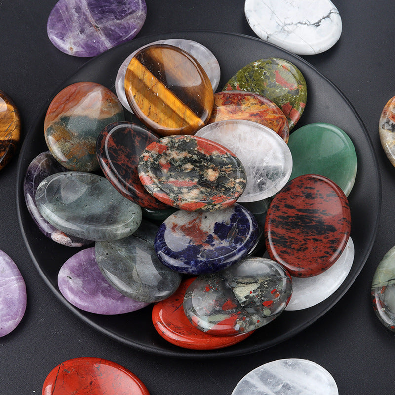 1694-45*35worrystone natural crystal agate massage thumb play stone forget worry stone cross-border supply