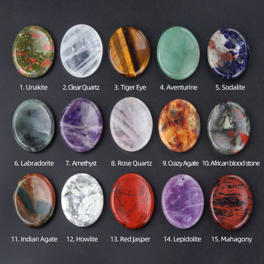 1694-45*35worrystone natural crystal agate massage thumb play stone forget worry stone cross-border supply