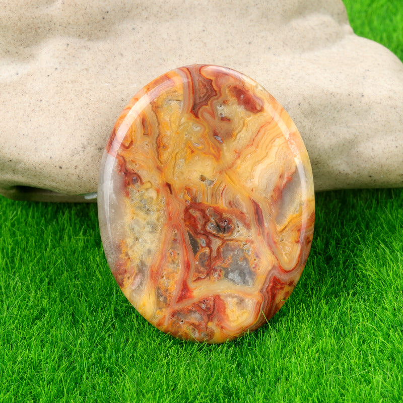 1694-45*35worrystone natural crystal agate massage thumb play stone forget worry stone cross-border supply