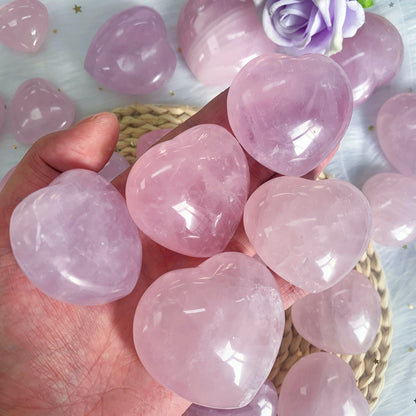 Rose quartz crystal heart