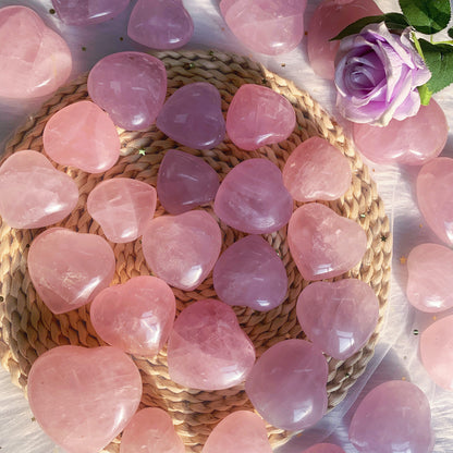 Rose quartz crystal heart