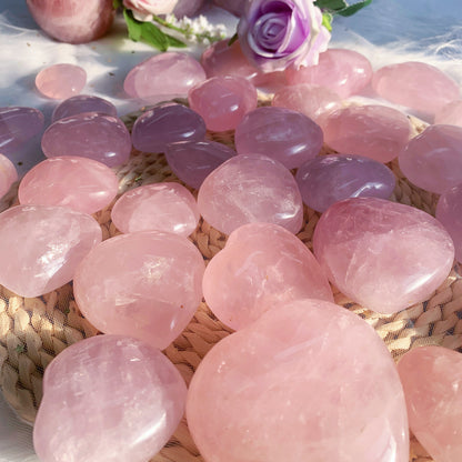 Rose quartz crystal heart