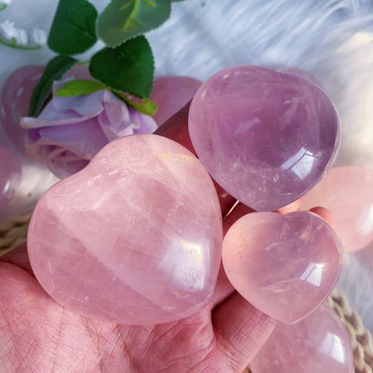 Rose quartz crystal heart