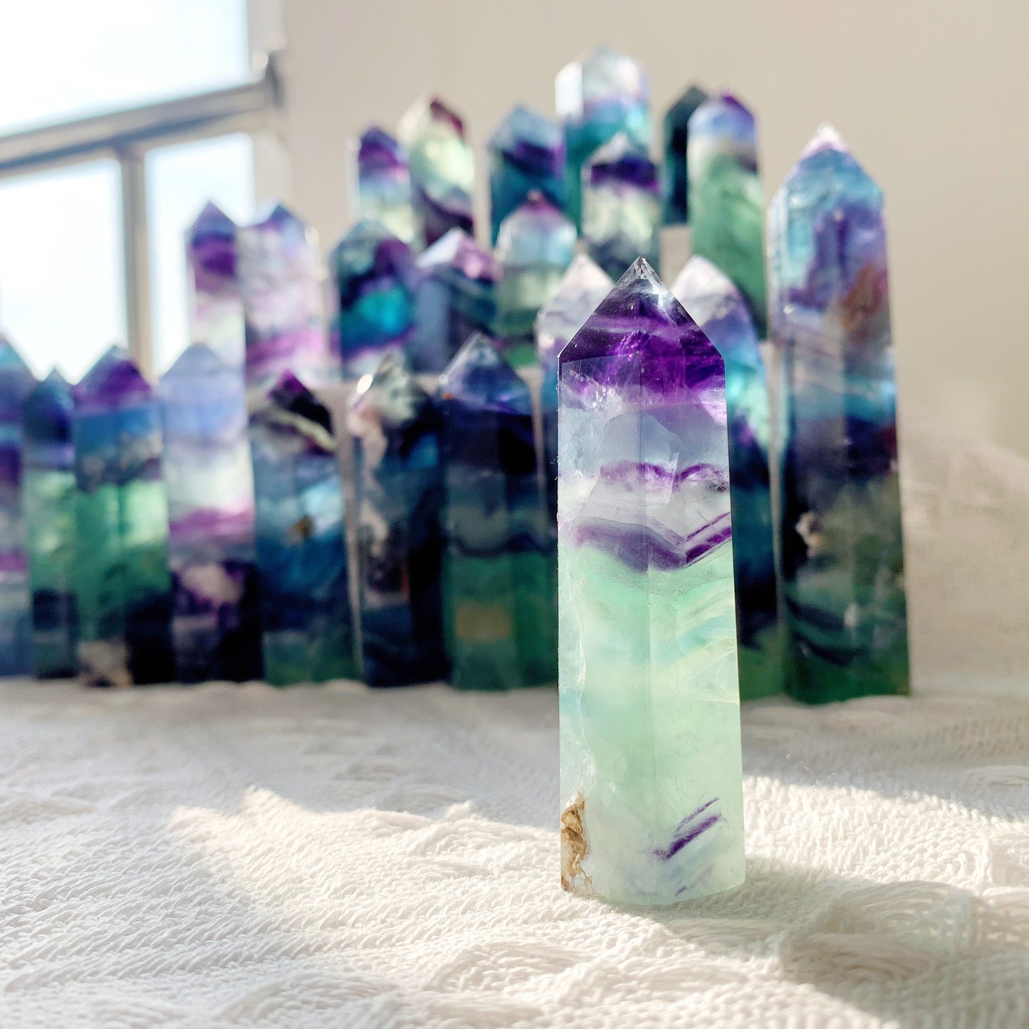 Rainbow Fluorite Crystal healing point