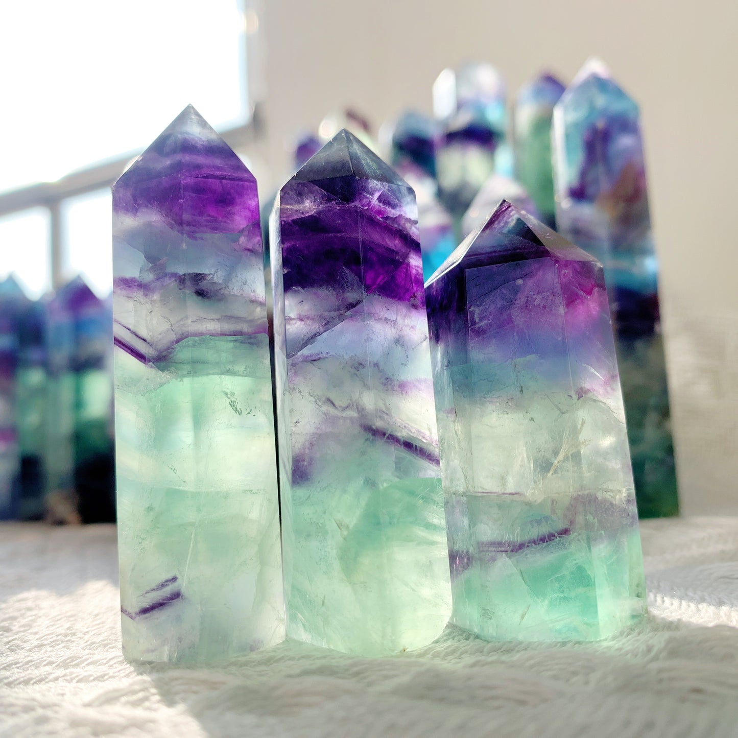 Rainbow Fluorite Crystal healing point