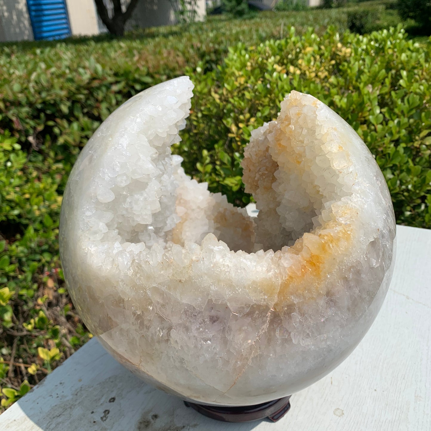 Big agate druzy sphere