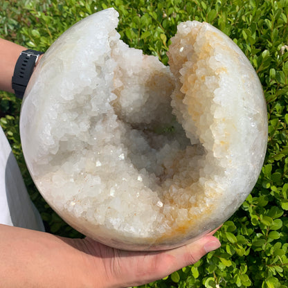 Big agate druzy sphere