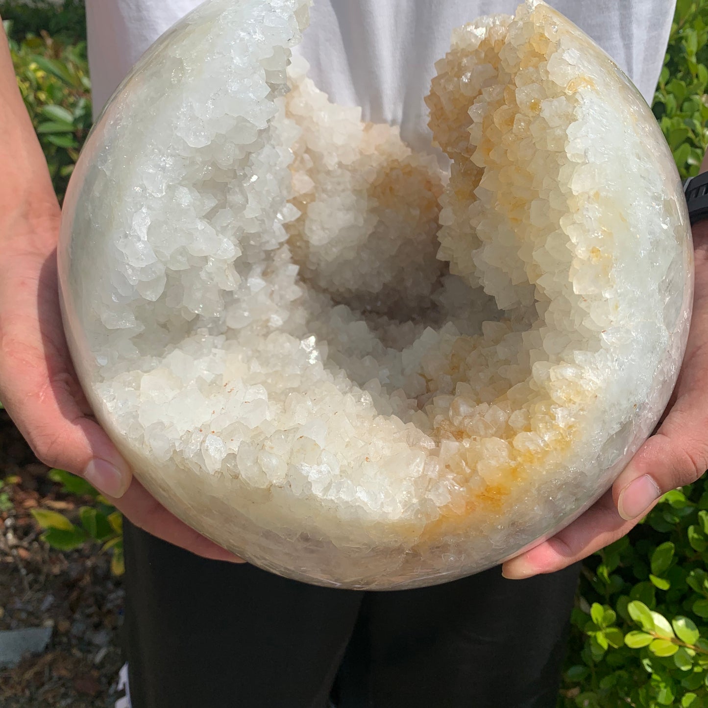 Big agate druzy sphere