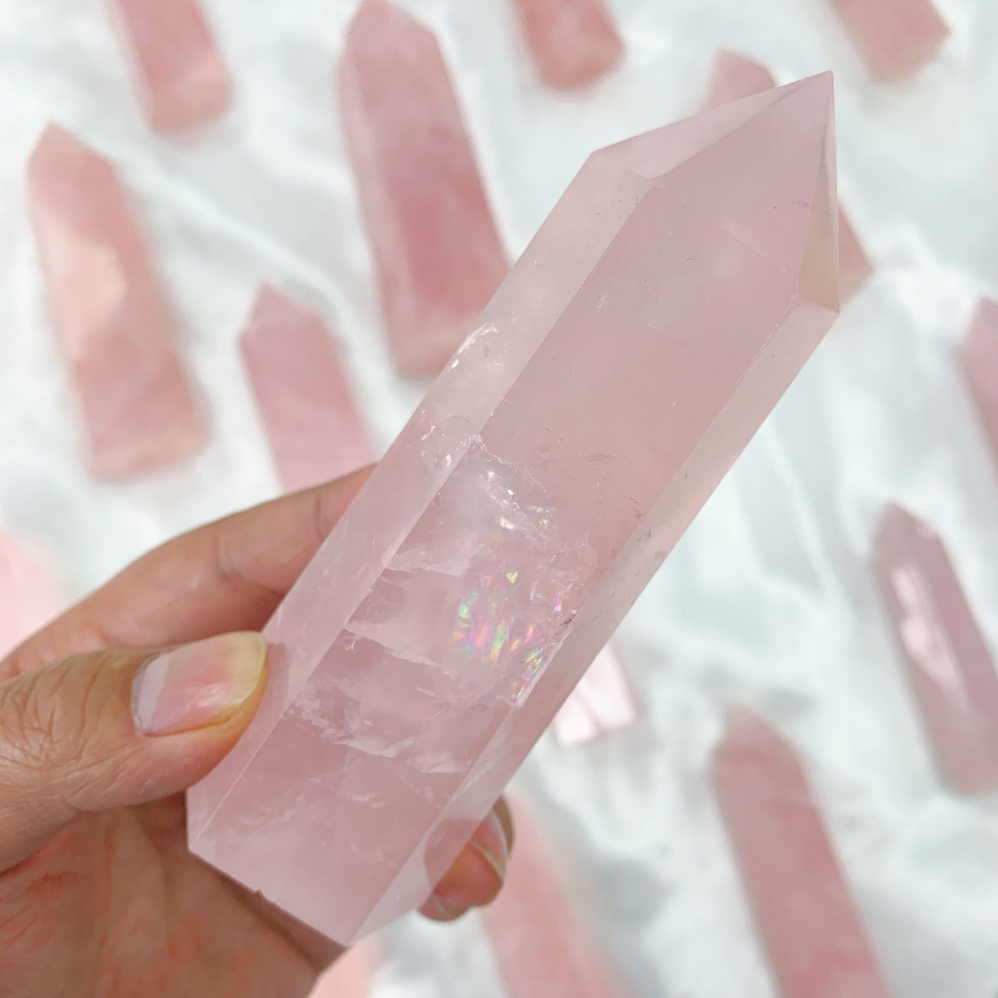 Rose quartz towers