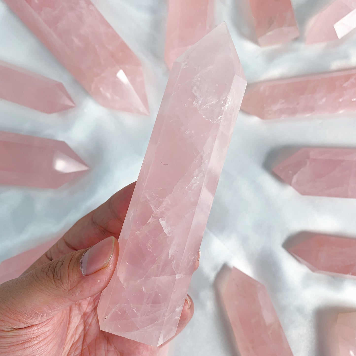 Rose quartz towers